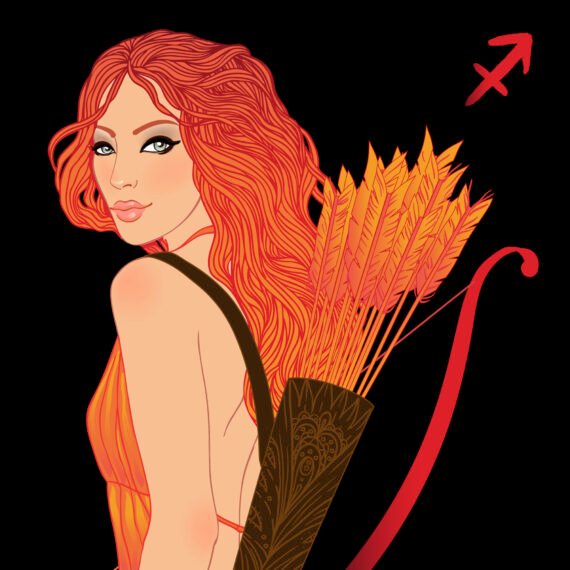 Pretty girl as a zodiac sign Sagittarius