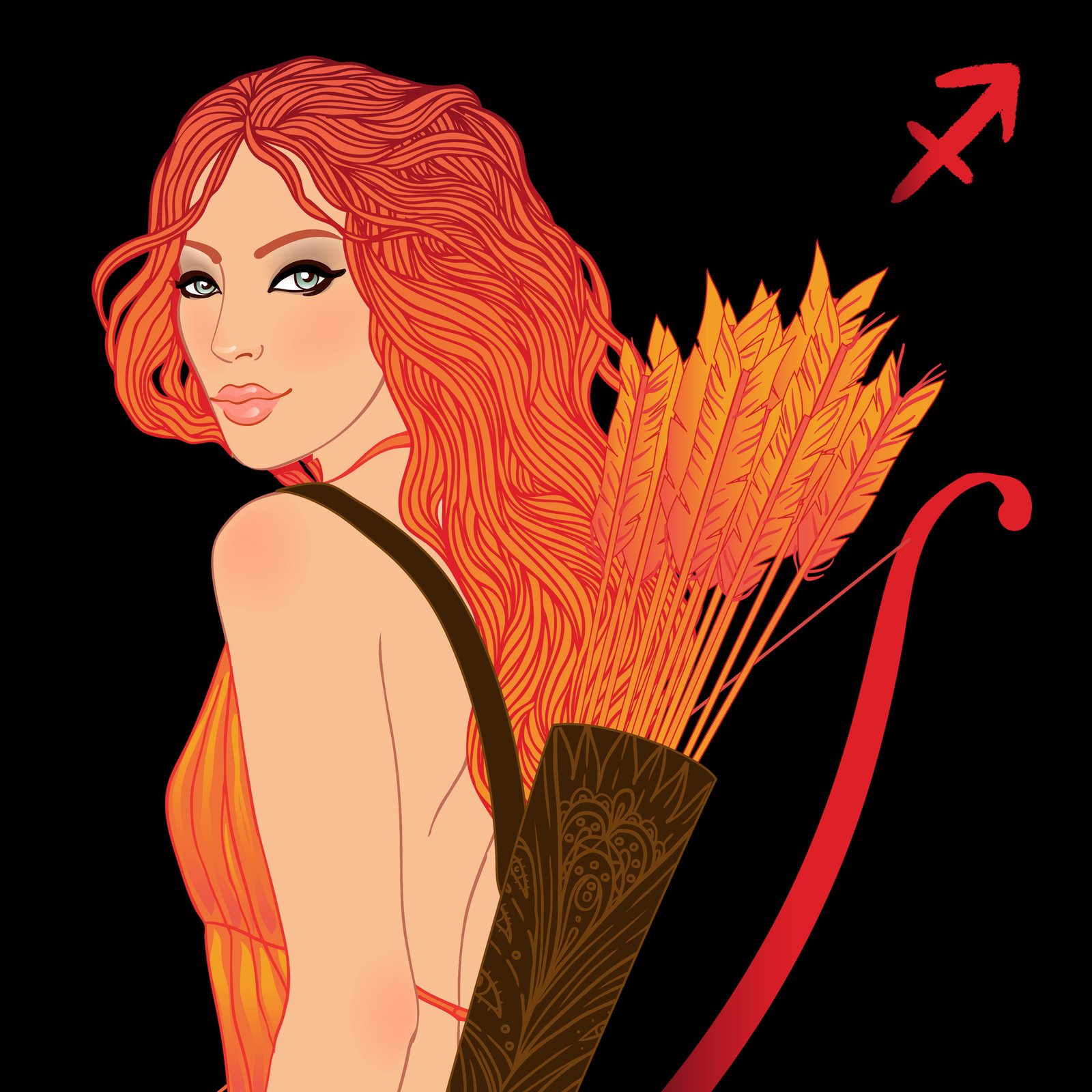 Pretty girl as a zodiac sign Sagittarius